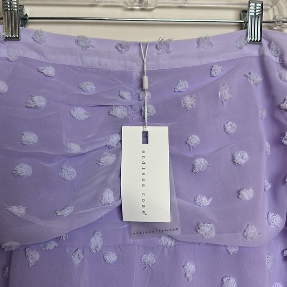 Endless Rose Tiered Ruffle Swiss Dot Maxi Length Lilac Purple Skirt - Picture 7 of 8